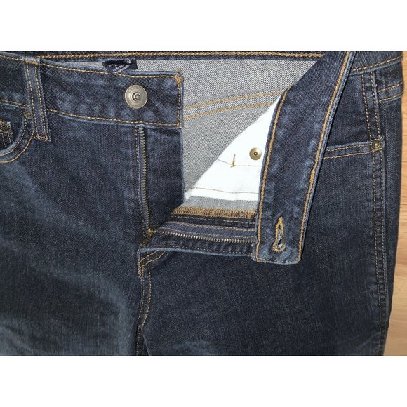 Lands End Sz 10 Midrise Dark Wash Straight Leg Jeans Stretch Denim EUC - Picture 6 of 9